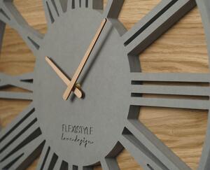 Orologio da parete grigio in legno di qualità Diametro 50 cm