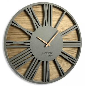 Orologio da parete grigio in legno di qualità Diametro 50 cm