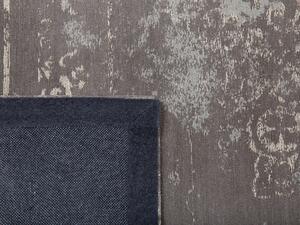 Tappeto tappetino Taupe Cotton 140 x 200 cm Rettangolare Tessuto Orientale Vintage Motivo Beliani