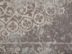 Tappeto tappetino Taupe Cotton 140 x 200 cm Rettangolare Tessuto Orientale Vintage Motivo Beliani