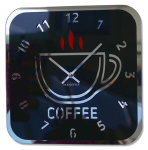 Orologio da parete moderno nero con design tazza di caffè