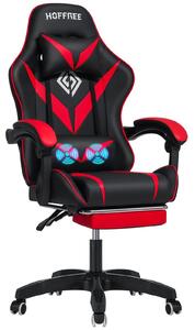 Sedia da gaming - Sedia da ufficio - Poltrona da gaming - Pouf - Con funzione massaggio e poggiapiedi - Design ergonomico