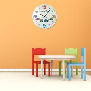 Orologio da parete per bambini bianco con quadrante colorato