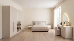 Set completo per camera da letto: armadio, 2 comodini, poggiapiedi eleganti