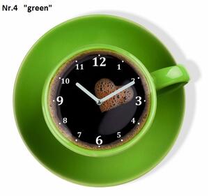 Orologio da cucina a forma di tazzina di caffè Verde