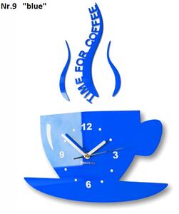 Orologio da parete È l'ora del caffè Blu