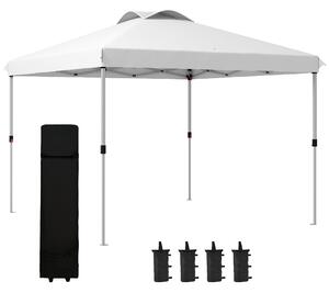 Outsunny Tonnelle gazebo da giardino pop-up pieghevole 3 x 3 m con sacca a ruote, altezze regolabili