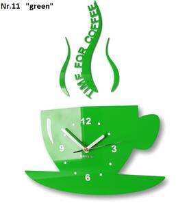 Orologio da parete È l'ora del caffè Verde