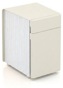 Comodino moderno beige in legno, mobiletto per la scrivania