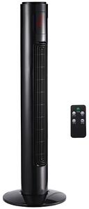 HOMCOM Ventilatore ad alta velocità a colonna oscillante silenzioso 45 W con telecomando display LCD timer 3 modalità 3 velocità 32L x 32l x 96H cm nero