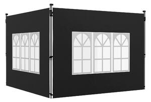 Outsunny Confezione da 2 pannelli laterali per tenda 3 x 3 m pannello per gazebo con finestra 295 x 195 cm nero | Aosom Italy