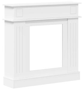 VidaXL Cornice per camino, bianca, 102 x 26 x 100 cm, realizzata in materiale composito di legno