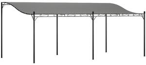 Outsunny Pergola da Parete 3x6 m con Tetto Inclinato Fori di Drenaggio e Struttura Metallica Grigio scuro | Aosom Italy
