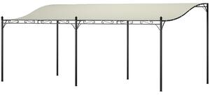 Outsunny Pergola da Parete 3x6 m con Tetto Inclinato Fori di Drenaggio e Struttura Metallica Bianco Crema | Aosom Italy