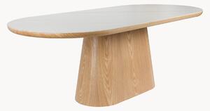Tavolo da pranzo ovale in legno Almira con piano effetto marmo, 90 x L 200 cm