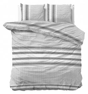 Elegante biancheria da letto bianco-grigio con motivo delicato 200 x 220 cm