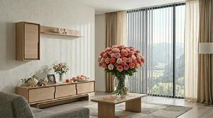 Mobile TV a parete, pensile, scaffale, stile moderno, beige, soggiorno, spazioso