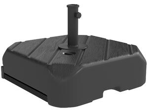 Outsunny Piede per ombrellone con ruote da riempire con 45 kg d'acqua / 72 kg di sabbia, per asta Ø 38 e 48 mm, nero | Aosom Italy