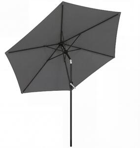 Outsunny Ombrellone 270 cm inclinabile Ombrellone da balcone con manovella UV 50+ Ombrellone da giardino Grigio scuro | Aosom Italy