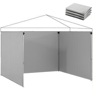 Outsunny Set da 3 pannelli con cerniera per gazebo 3 x 3 m, Grigio chiaro | Aosom Italy