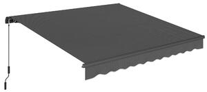 Outsunny Tenda da sole a bracci manuale 3,5x3m, tenda retrattile inclinazione regolabile, manovella, protezione UV resistenza all'acqua, grigio | Aosom Italy