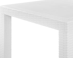Tavolo da pranzo da giardino bianco 140 x 80 cm 6 posti rettangolare per esterno minimalista Beliani