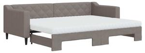 VidaXL Divano letto estraibile con materassi Taupe 80x200 cm Tessuto