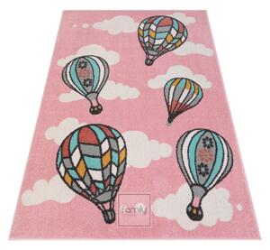 Tappeto per bambini con palloncini in rosa pastello Larghezza: 80 cm | Lunghezza: 150 cm