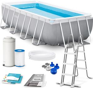 Piscina "Prism Frame"Rettang.C/Tel.Portante C/Pompa Cm.400X200X122H . - capacità lt.8418 - peso kg.88,1 (26790)