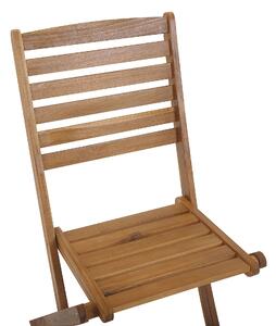 Set di 6 sedie da giardino in legno chiaro di acacia pieghevole con schienale a doghe per interni ed esterni Beliani