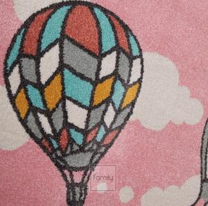 Tappeto per bambini con palloncini in rosa pastello Larghezza: 80 cm | Lunghezza: 150 cm