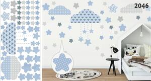 Adesivo decorativo da parete per bambini con nuvole blu 50 x 100 cm