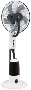 HOMCOM Ventilatore Nebulizzatore Oscillante 90 W Serbatoio 2,8L 3 Velocità 5 Pale e Ruote Ø44,5x120 cm Bianco | Aosom Italy