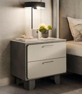 Moderno comodino beige Elegante armadio in legno per camera da letto