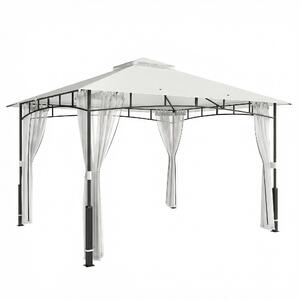 Outsunny Gazebo, 3 x 3,6 m, idrorepellente e robusto gazebo da giardino con zanzariera, doppio tetto, per giardino, terrazza, nero | Aosom Italy