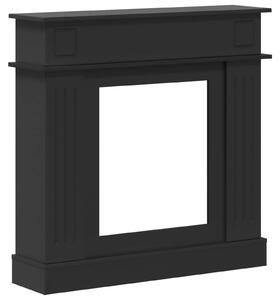 VidaXL Cornice per camino, nera, 102 x 26 x 100 cm, realizzata in materiale composito di legno