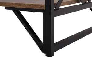 Tavolino da caffè Piano in legno scuro Struttura in metallo Nero Scaffale 120 x 60 cm Piano in truciolare in stile industriale Soggiorno Beliani