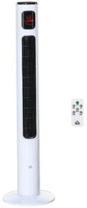 HOMCOM Ventilatore a colonna oscillazione 70° timer 12h pannello con sensori LED 45W telecomando 2 modalità di controllo bianco | Aosom Italy