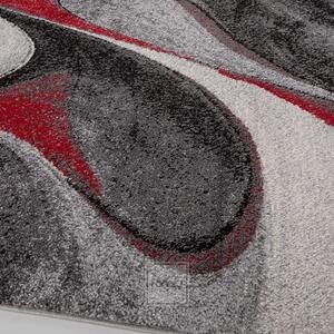 Tappeto rosso di design con motivo astratto Larghezza: 60 cm | Lunghezza: 100 cm