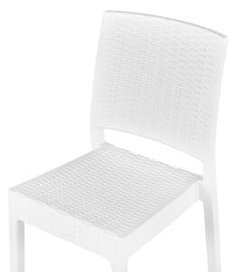 Set da pranzo da giardino Tavolo quadrato bianco 80 x 80 cm 4 sedie impilabili 4 posti minimalista Beliani