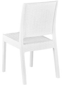 Set di 2 sedie da pranzo da giardino bianche in materiale sintetico impilabili per esterno minimalista Beliani