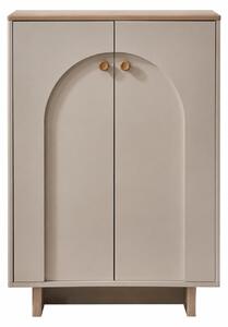 Scarpiera beige in legno, mobiletto moderno per scarpe, scaffali, mobili per l'ingresso