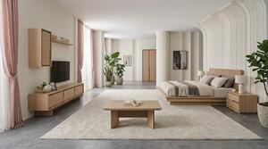 Mobile TV a muro, pensile, ripiano, stile moderno, beige, rettangolare, pratico