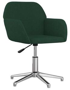 VidaXL Sedia da ufficio girevole in tessuto verde scuro