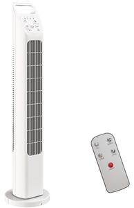 HOMCOM Ventilatore a torre con telecomando, timer da 7,5 ore, ventilatore silenzioso per camera da letto, Bianco | Aosom Italy