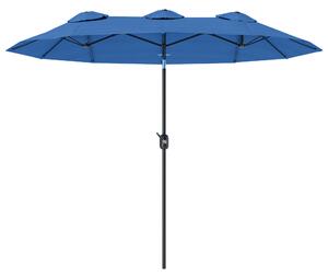 Outsunny Ombrellone, ombrellone da giardino, inclinabile, con manovella, sfiato antivento, Poliestere+Acciaio, Blu marino, 295 x 152 cm | Aosom Italy