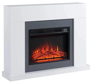 Camino elettrico a LED con telecomando | Colore: Bianco | Dimensioni: 113x26,6x87,5 cm