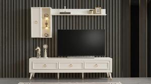 Mobile parete attrezzata, scaffalatura, armadio, ripiano, modulo superiore, stile moderno, colore bianco, nuovo, pratico