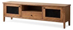 Mobile TV in legno e metallo, design industriale, stile rustico, contenitore a griglia, vintage