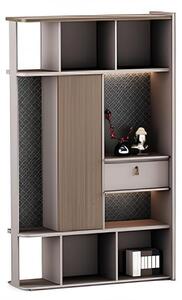 Elegante armadio da ufficio in legno marrone in stile moderno con ripiani per l'organizzazione dell'ufficio